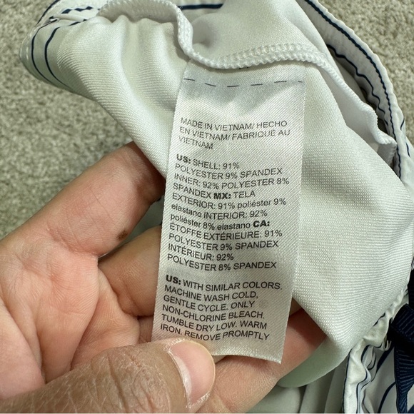 Chico’s Zenergy Women’s Striped Skort Skirt Pull On Golf in White Navy 3/US 16 - Picture 11 of 14